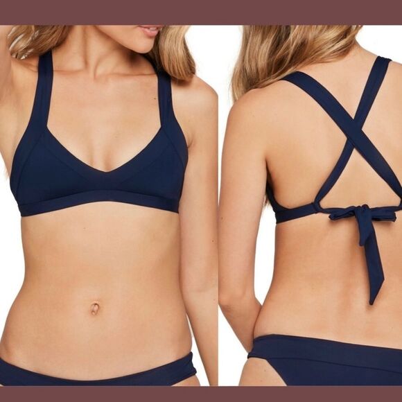 L‎ Space Shelby Navy Blue Bikini Top Size Small - Picture 1 of 6